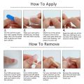 12 pcs Press-On  French Nails , Easy-to-Apply Artificial Nails , Reusable stick on nails , Self adhesive nails for nail art decor. 