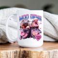 New Cute Moo Deng Mug 350ml Cartoon Hippo Pattern Coffee Cup Black White Ceramic Household Drinkware for Tea Milk. 