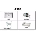 HM Handmade Kitchen Sink Bowl - 6845 - Stainless Steel - 304 Grade SS High Quality - 68x45 - With Complete Drain Set & Basket. 