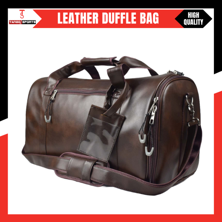 Leather Duffle Bag - Dark Brown
