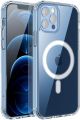 New Clear Magnetic Case for iPhone 12 Pro Max with Mag-Safe Charging, Slim Fit Hard Back Soft Silicone TPU Bumper Cover, Thin Cute Shockproof Anti-Yellow Protective Case for i-Phone 12 Pro max (6.7). 