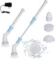 Household Electric Scrubber Brush Adjustable Turbo Cleaning Tool Waterproof Cordless Transparent Bathroom Kitchen. 
