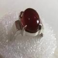 SHEFAT AL ABD AQEEQ RING HABSHI BLOOD COLOR Silver Ring. 