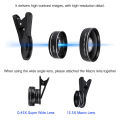 Super Wide Angle 0.45X and 15X Macro Lens Clip-on For iphone Camera Universal. 