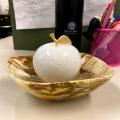 Onyx Bowl With Marble Apple, Handmade Decorative Item, Handcrafted Showpiece For Home Decor, Marble Item For Dining Table. 