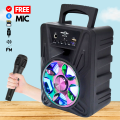Portable Bluetooth Wireless Speaker with Wired Microphone, Rechargeable Big Sound System, Stereo Bass and Woofer, USB, SD Card, FM Radio Support. 