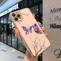 Free Lanyard for VIVO V19 Back Cover Colorful Cartoon Butterfly Square Edge Pattern Cover Luxury Plating Soft Phone Case. 