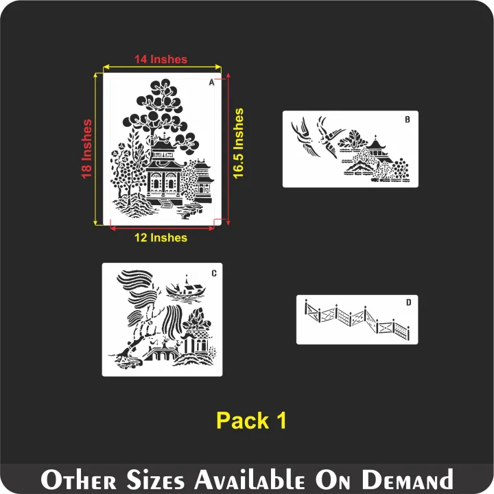 Pack%20of%204%20Blue%20Willow%20Stencils%20Template%20Wall%20Scrapbooking%20Painting%20Photo%20Album%20Decor%20Embossing%20Paper%20Card%20Craft%20-%20Image%205
