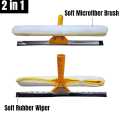 Solar Cleaner Tool - 2-in-1 Microfiber Brush and Integrated Rubber Wiper (Without Rod) Imported for Solar Panels, Glass, and Windows with. 