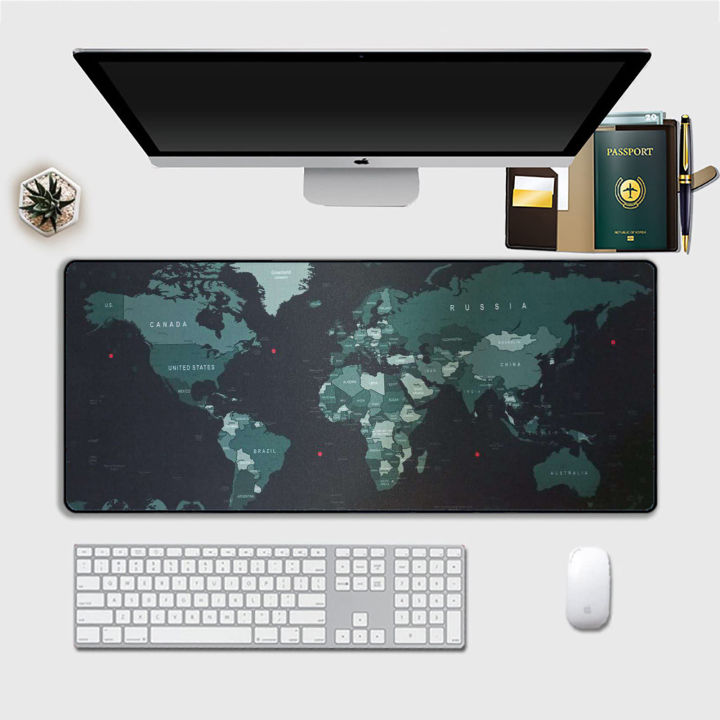World Map Original Extended Extra Large Gaming Mouse Pad For PC Laptop Gamers Home Offices For Keyboard Mouse Full Table Desk Waterproof XL Anti Slip Smooth Mousepad Mouse Matt