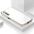 For Realme6 Case, Fashion INS Electroplated Bling Girl Boy Couples Straight Side Simple Soft TPU Phone Back Cover Case For Realme 6. 