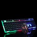Semi-Mechanical Keyboard Mouse combo Kit GTX350 USB Gaming PC Rainbow Colorful LED Illuminated Backlit Gamer Keyboards For Office Computer Accessories. 