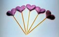 Pack of 5  Cake Topper (Purple HEART Shape Toppers - Sweets Picker). 