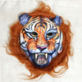 Assorted Tiger 3D Face Mask with Mane – Random Jungle Animal Costume Mask for Halloween, Cosplay, Parties & Pranks. 