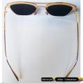 Imported Optical Sun Glasses - Unisex Men Women Stainless Steel Wayfarer Dots Eyebrow Style Un Breakable Fashion Glasses - Golden Metal Frame Reflecting Silver Lens. 