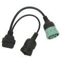 OBD2 Y Splitter Scanner Cable, High Flexibility OBDII 6Pin 9Pin Cable for Car. 