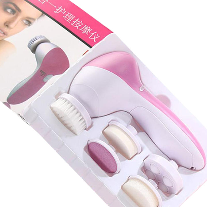 Box Packing 5 In 1 Face Cleansing Brush Silicone Facial Brush Electric Wash Face Machine