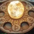 LED Light Base Pedestal Wooden Display Base Stand for 3D Crystals Vase. 