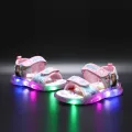 Disney Frozen Elsa Princess Girls Sandals Summer Children's Sports Beach Pink Purple Girls Boys Soft Led Light Shining Shoes. 