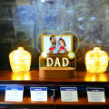 Designer 3D Illusion Text & Picture Decorative Lamp - Custom Colors - Acrylic Plate, Wooden Base - Gift Mall. 