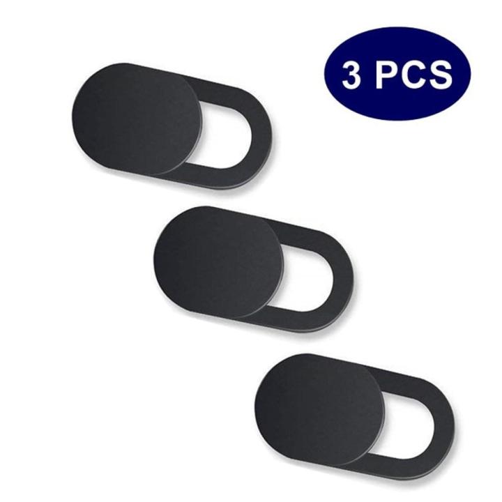 6 Pack Ultra Thin WebCam Cover Shutter Magnet Slider Camera Cover for Macbook Pro Laptops Phone Lens Web Cam Privacy Sticker-3 pc black