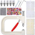 Pearl Setting Machine Manual Hand Press Beads Rivet Fixing Tool with 500 Pearls and150 nails. 