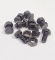 Pack of 10pcs HQ 12mm x 6mm OR 0.5 inch 1/4 Black Metal Bolts with Nuts Hexagonal Screw Nut Bolt SJ Online Mart. 
