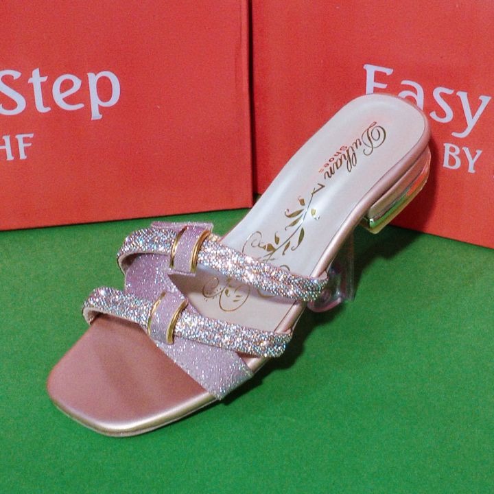 Fancy flat sandals black and golden for girls stylish sandals for women