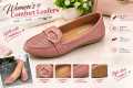Women’s Brown & Baby Pink Loafers | Gold Buckle Perforated Slip-On Casual Shoes JOJO Shoes. 