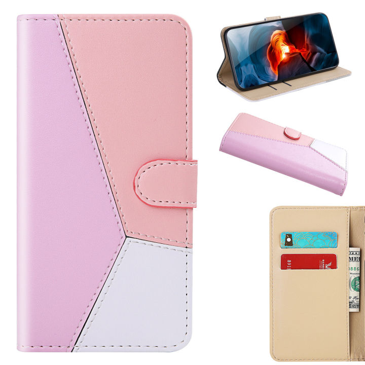 Applicable iPhone14 Pro Max Three-Color Stitching Leather Case Apple 13 Card Wallet Phone Case XS Protective Sleeve