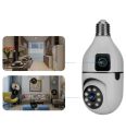 wifi security PTZ DUAL LENS BULB CTV CAMERA 4MP+4MP 1920x2160 RESOLOUTION HD IP wifi camera v380 pro app 360 rotation Day and night full colour HD camera. 