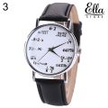 【WW1】 Watch Women\'s Men\'s Math Formula Dial Leather Wrist. 