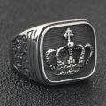 Man Jewelry Stainless Steel Vintage King Crown Ring Signet Bands For Men, Punk Vintage Style. 