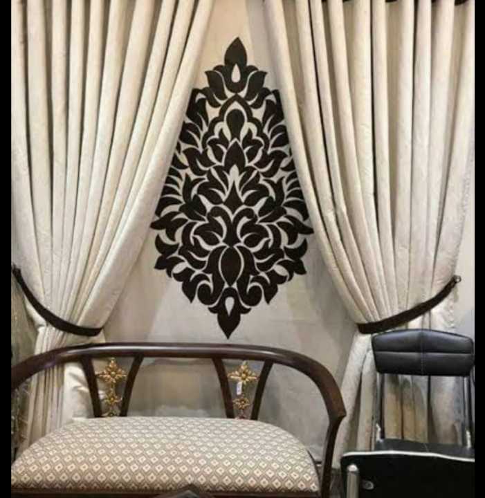 Pack of 3 Velvet Motif Design Curtains  - Applique Design Curtains - Customised