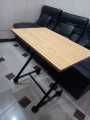 Folding Laptop table With Wheels and Foot Rest Laptop Stand Bed Table Coffee Table Z Model Iron Table. 