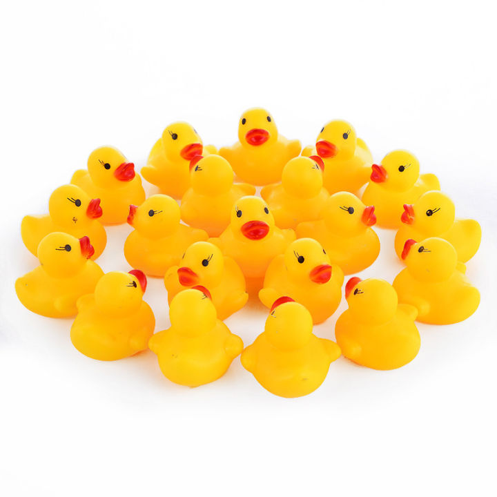 6pcs Baby Bath Toy Cute Little Yellow Duck with Squeeze Sound Soft Rubber Float Ducks Play Bath Game Fun Gifts for Children