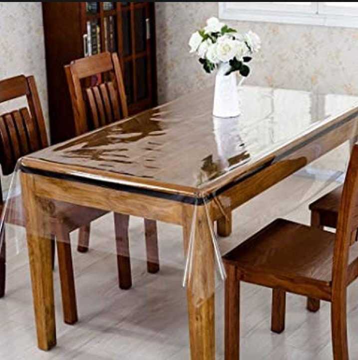 4/6&%208%20Seater%20PVC%20Transparent%20Clear%20Dining%20Table%20Cloth%20/%20Cover%20Plastic%20Table%20Cover%20Protector%20Sheet%20Rectangle%20-%20Image%203