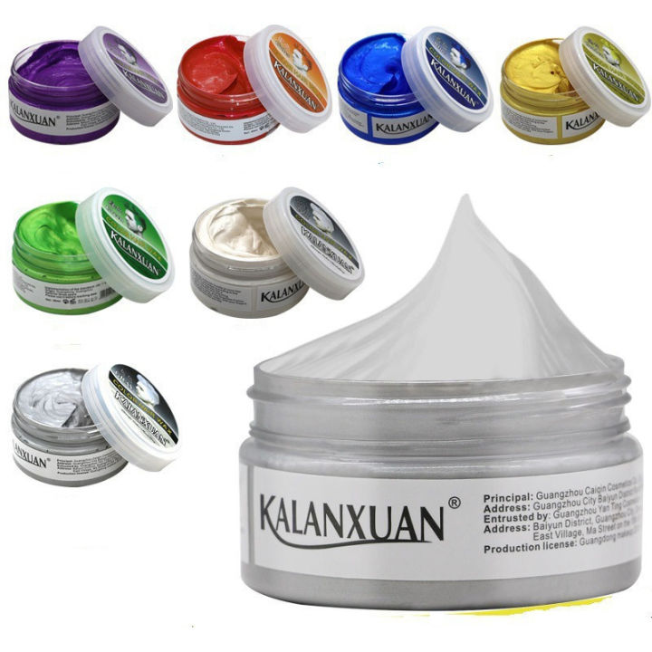 100 Grams Temporary Color Clay Salon Hair Wax Styling Hair Dye Men's Fashion Silver Hair Paste Styling Products Beauty Health