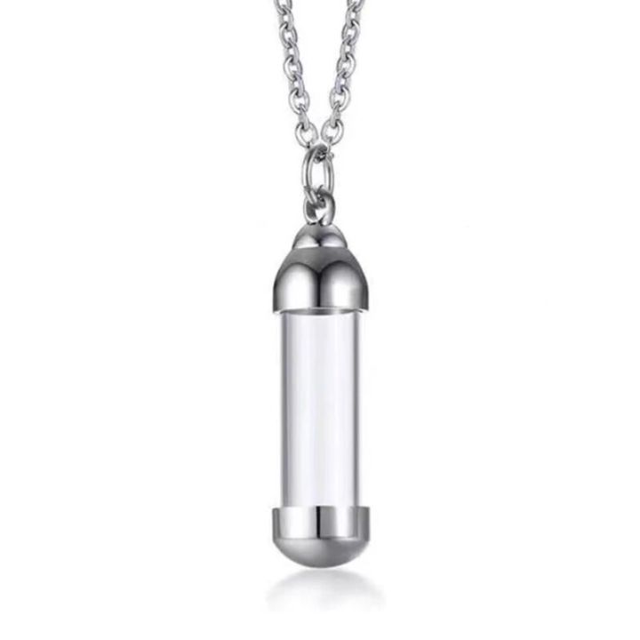 Blood Vial Necklace Cremation Urn Necklace for Ashes Holder Tube Necklace Pendant Cremation Urns Memorial Jewelry