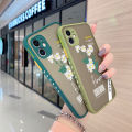 dienya For VIVO V19 Neo Case Fashion Tide Brand Clear Flower Pattern Thin Side Square Edge Frosted Transparent Hard Phone Cases New Design Shockproof Silicone Casing Full Cover Camera Protection Softcase. 