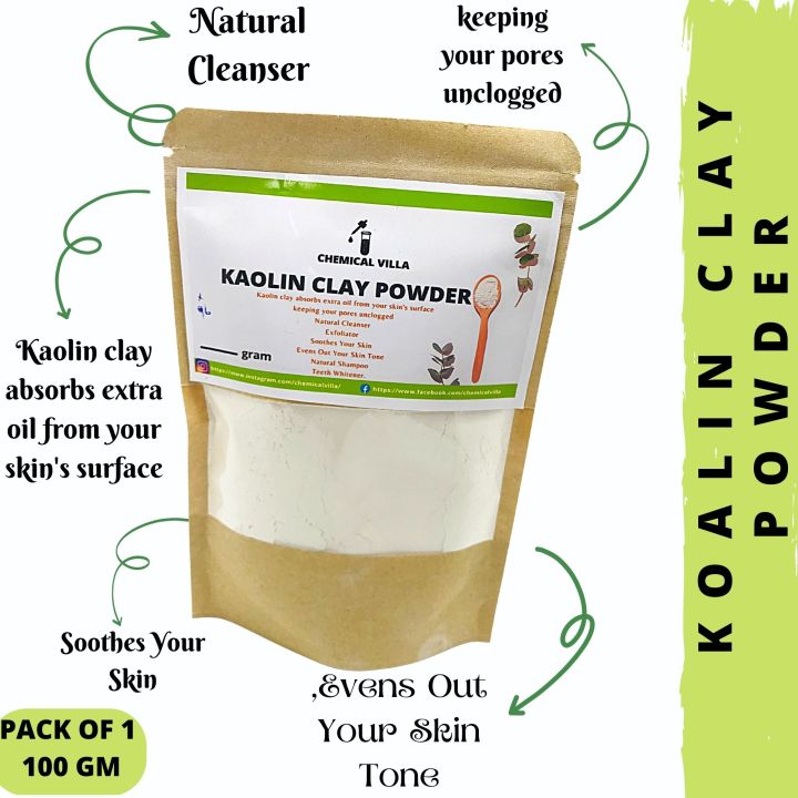 Kaolin Clay Powder 100g- Clay Mask Powder for Skin Pack 100% Natural -organic kaolin clay-china clay powder-cooling clay