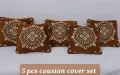 Experience Luxury Comfort with Our Premium 5-Piece Jacquard Velvet Cushion Cover Set. 