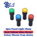 Pack Of 4pcs  Red, Yellow, Green, blue, 16mm SMD Pilot Panel power supply Indicator light for AC 220V. 