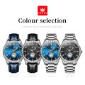 OLEVS Watch for Men Waterproof 2023 Korean Style New Original Stainless Steel Casual Fashion Luminous Quartz Watches. 