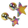 1 Pair Uni Pentagram Pattern Alloy Ear Stud Earring Jewelry Charms for Party. 