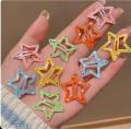 10 PCs Star Shaped Dotted Hair Clips - Star Shape Clips - Star Shape Hairpins. 