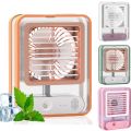 Portable Air Conditioner Fan Big Size | 3-in-1 Mini Air Cooler with Ice & Humidifier | USB Electric Fan with Water Mist | LED Lights | Adjustable Wind Speed | Small Desktop Cooling Fan for Room, Office & Home | 10inches. 