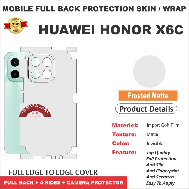 Huawei%20Honor%20X6C%20FULL%20BACK%20360%20premium%20Protection%20Skin%20Wrap%20/%20Protection%20Sticker%20With%204%20sides%20and%20camera%20Protection%20full%20cover%20Premium%20Quality%20-%20Image%206