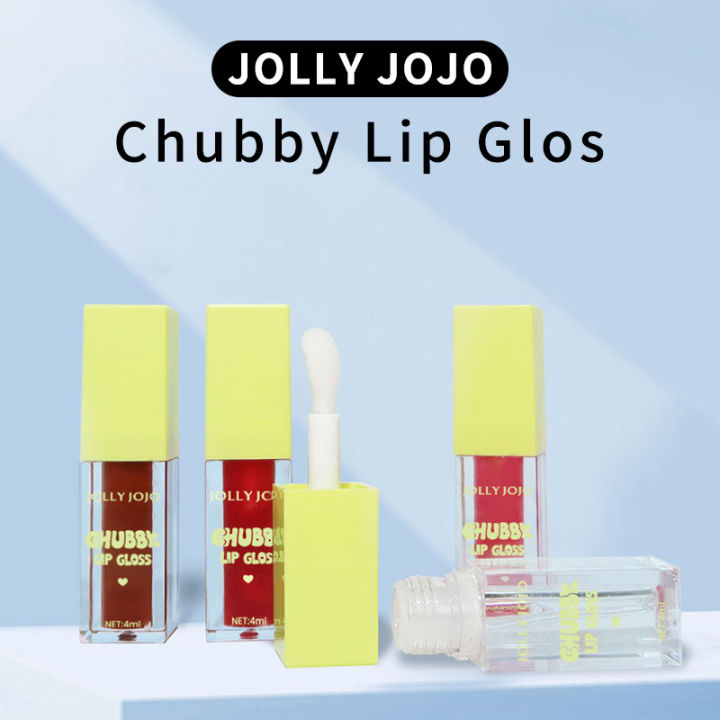 JOLLY JOJO Cross-border Foreign Trade Dazzling Fat Lip Glaze Moisturizing Water Lip Oil Lip Plumping Liquid European and American Lip Dye Liquid