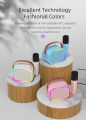 Portable Karaoke Speaker Set Colorful Lights Wireless Karaoke Machine with Microphone Bluetooth-Compatible MP3 Music Player. 